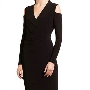 Lauren Ralph Lauren Cutout Shoulder Jersey Black Cocktail dress
